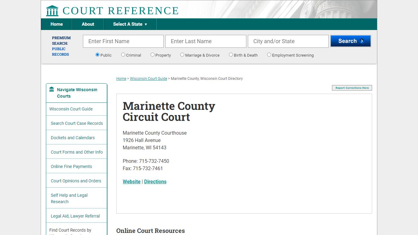 Marinette County Circuit Court